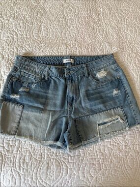 Kensie Faded Blue Denim Distressed Women's Shorts